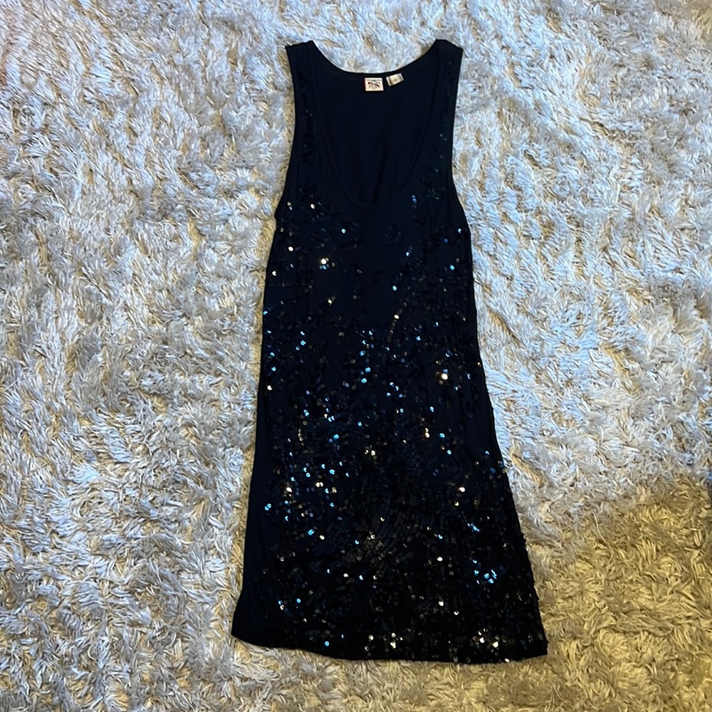French connection black sequin cocktail dress
